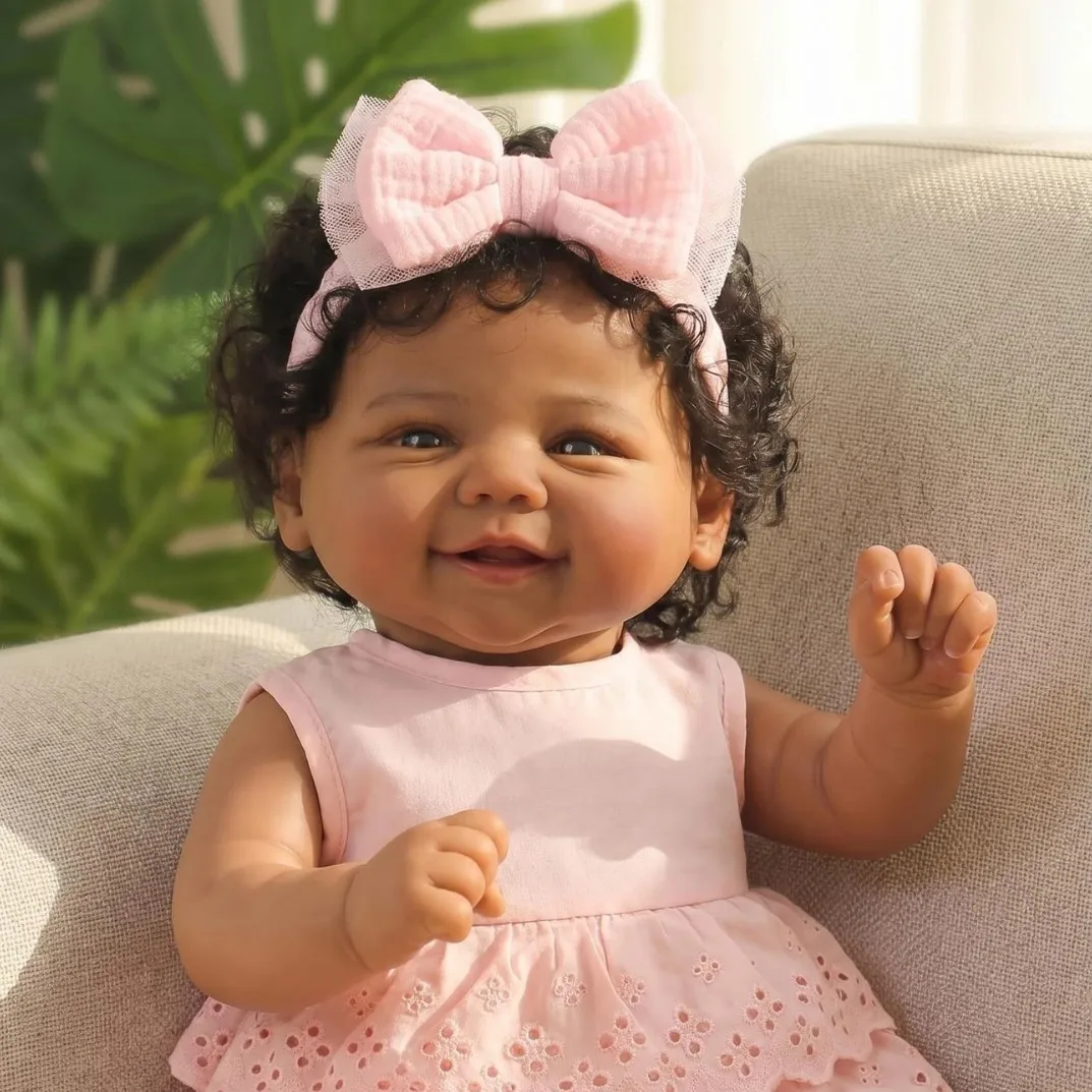 Soft Touch Vivienne Silicone Reborn Baby Doll Open Mouth Lifelike Real Touch Newborn Child Collectible Toy Toy Christmas Gift