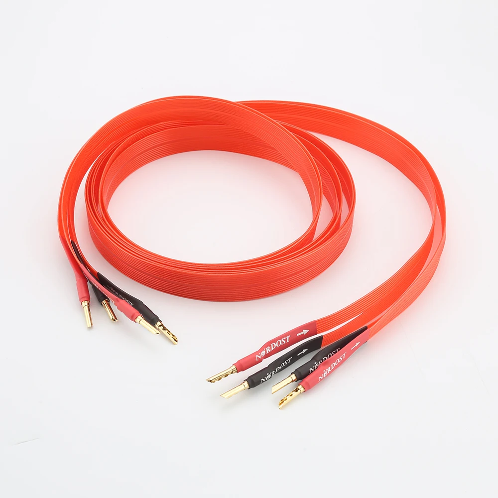 Nordost Red Dawn Hifi Speaker Cable Flatline 6N Loudspeaker Cable Silver-plated 99.9999% OFC Audiophile Audio Cable Amplifier