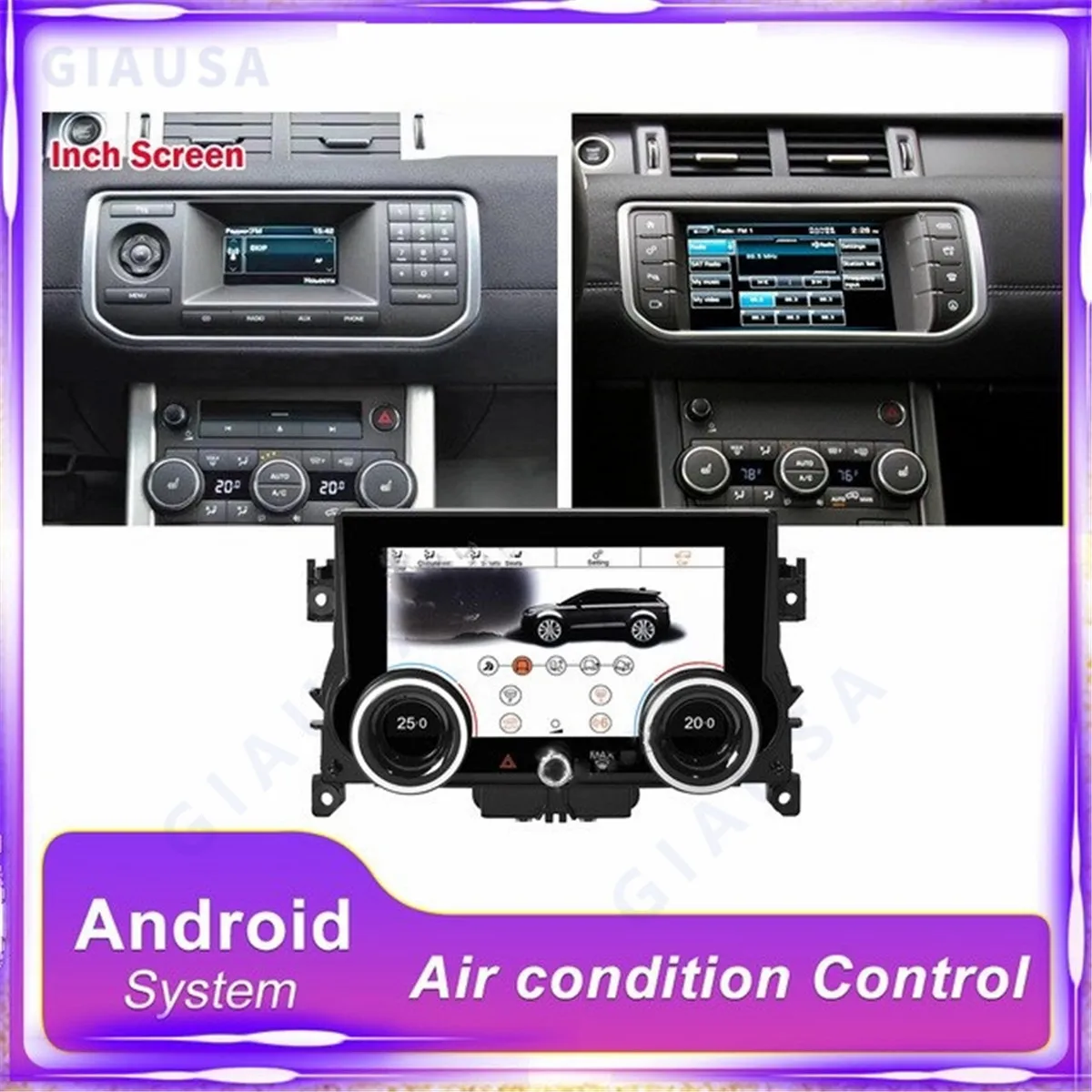 Air Condition Panel 3D Touch Screen For Range Rover Evoque L551 L538 2012-2018 AC Climate Control Android Original Car Functions