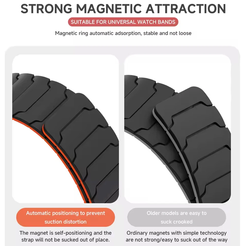 Cinturino magnetico da 22mm 20mm per Samsung Galaxy Watch 7 6 5 4 3 cinturino in silicone per Huawei Watch GT5/4/3Pro 46mm Ultimate Correa