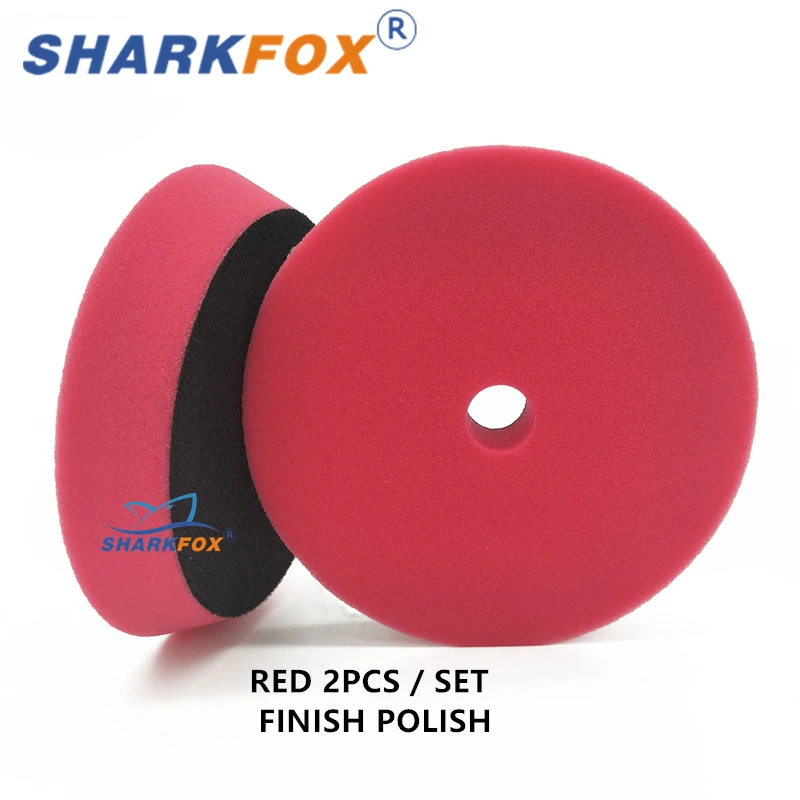 Sharkfox 5 "/6" 125mm/150mm Auto Polijsten Duitsland Spons Buffing Polijstmachine Pads Gladde Buffer Pad Verwijdert Kras Voor Polijsten