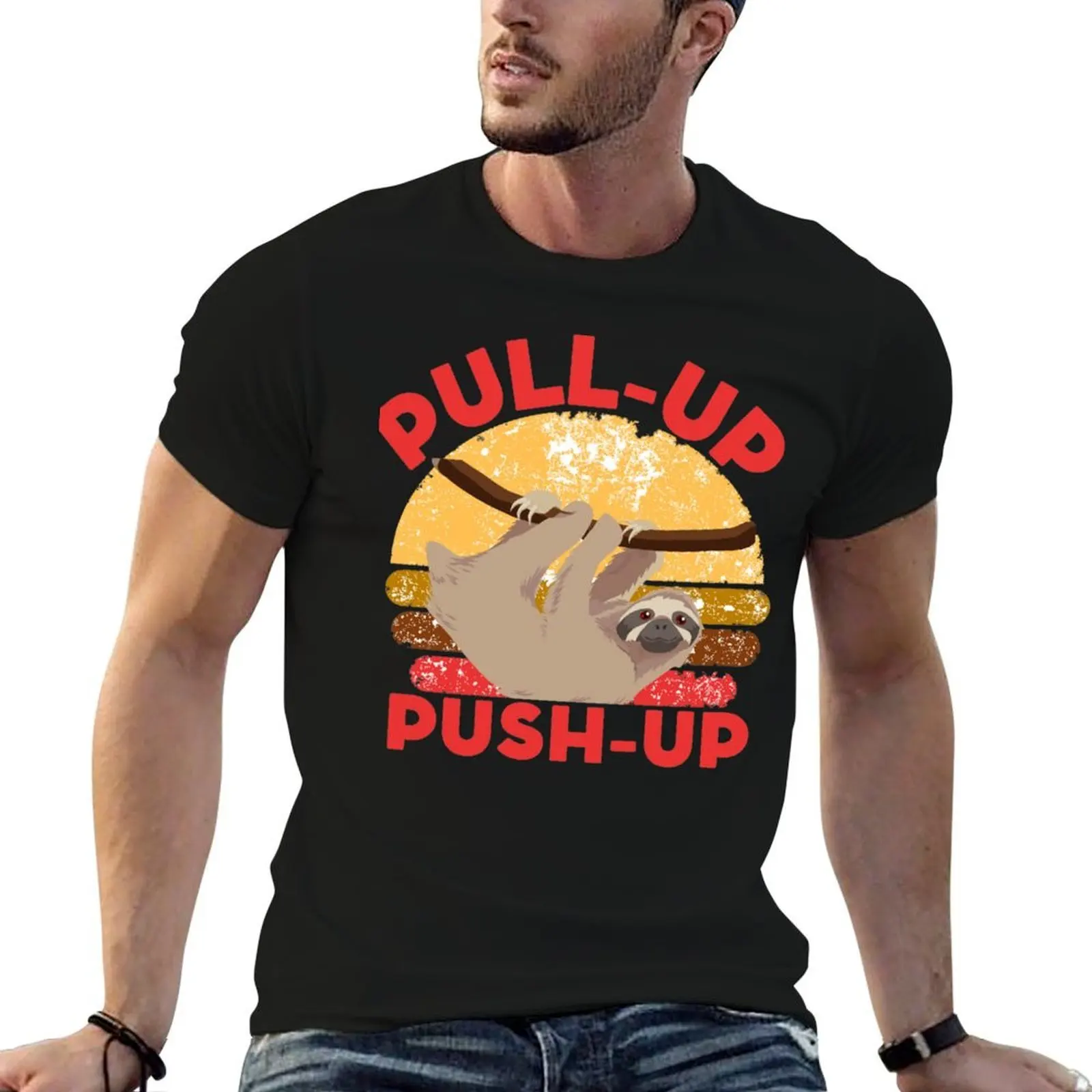 Camiseta divertida Pull-up Push-up AMRAP Crossfit Crossfit, camisetas ajustadas para hombre, camisetas de algodón, camiseta informal para hombre