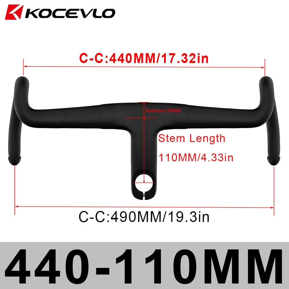 KOCEVLO K05 Full-Carbon Fiber Gravel Integrated One-Piece Drop Handlebar with Fully Internal Routing and Padding image 3
