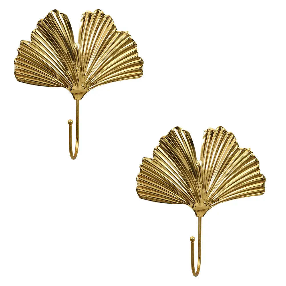 

2pcs Leaf Shape Hooks Wall Hanging Retro Coat Hooks Iron Home Bedroom Nordic Style Storage Solution Durability Strong