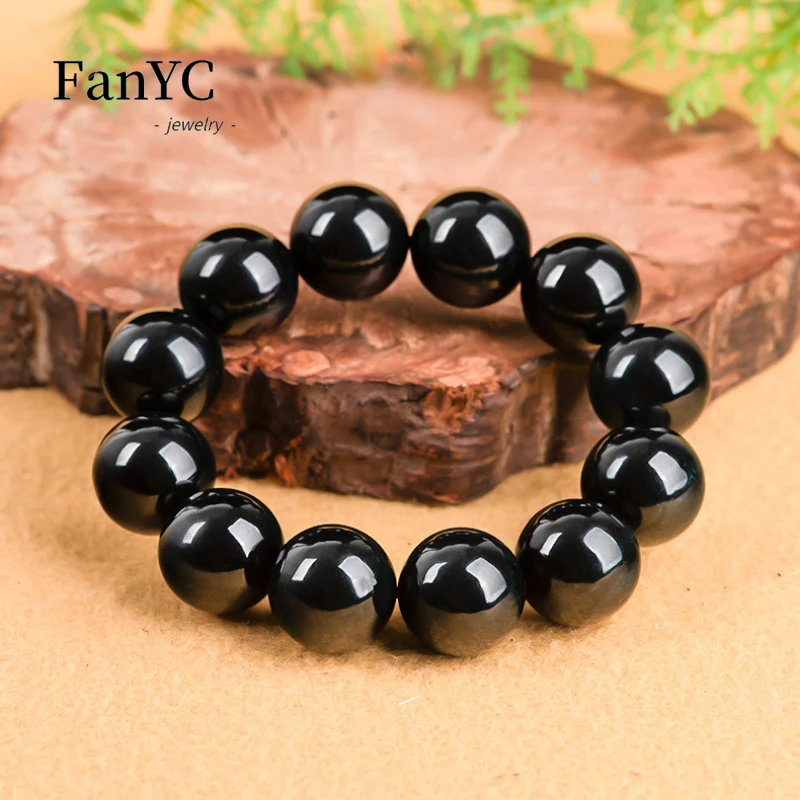 

Myanmar A-goods Jadeite Ink Jade String Atmosphere High-grade Jade Bracelet Senior Jewellery Men and Women Holiday Gift