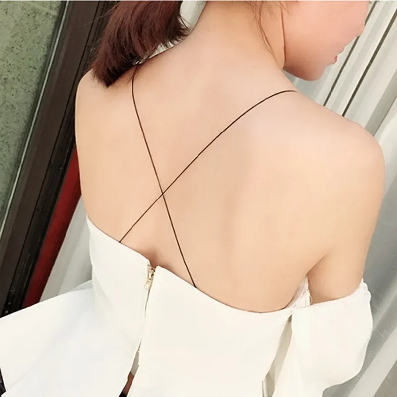 Bras Strap Adjustable Ultra Thin Transparent Invisible Metal Buckle Seamless Non-slip High Elastic Reduce Shoulder Pressure