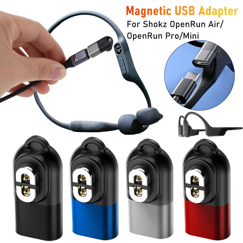 Magnetisches Ladegerät Typ C Ladeadapter für After Shokz AS800 AS803 OpenRun Pro Mini OpenComm Knochenleitungskopfhörer E8L1