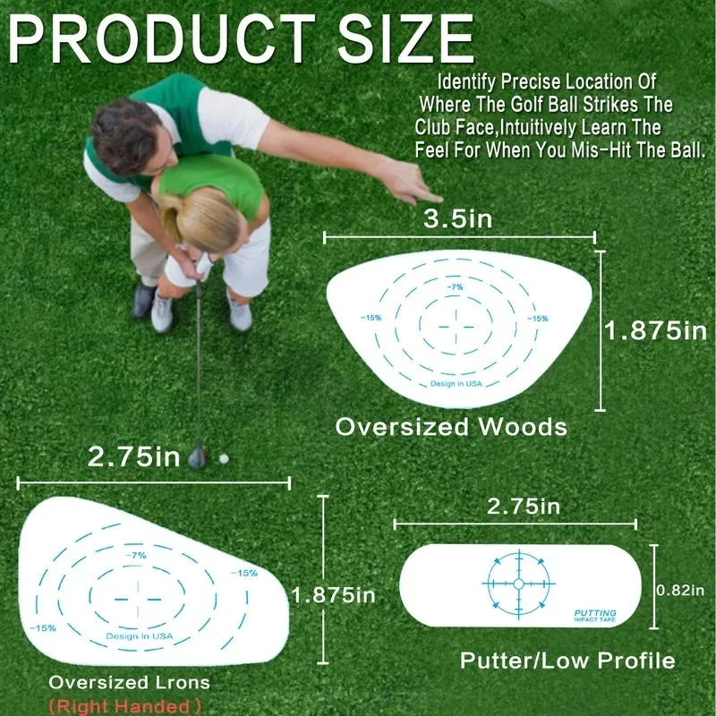 New Design Driver Impact Tape Labels Golf Impact Stickers for Swing Training Irons Putters and Woods