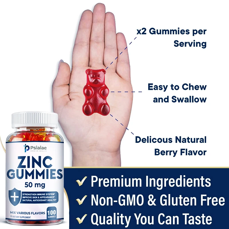 Zinc Gummies - Immune Booster Zinc Supplement, Natural Antioxidant