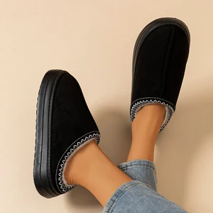 Felpuda Skin Outdoor Winter Frauen Chinelos Komfort Nicht -Slip weich weicher alleiner männlicher gelegentlicher Casal Schneestiefel Baumwollschuhe Hauptverkäufe des Häkelschützers - №5