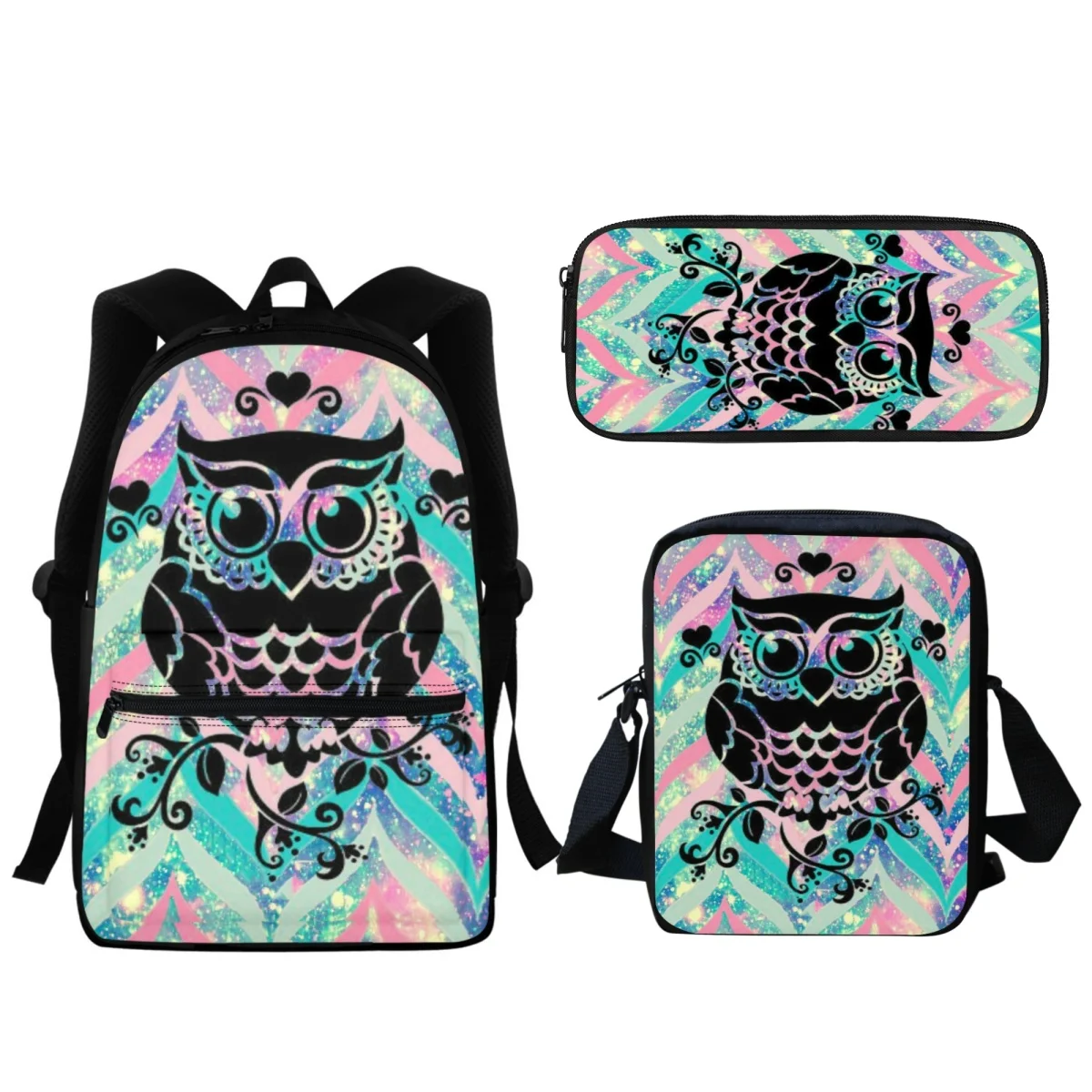 Mochila escolar con estampado 3D de búho de Anime para niños y niñas, Bolsa Escolar informal de gran capacidad, mochila de jardín de infantes,