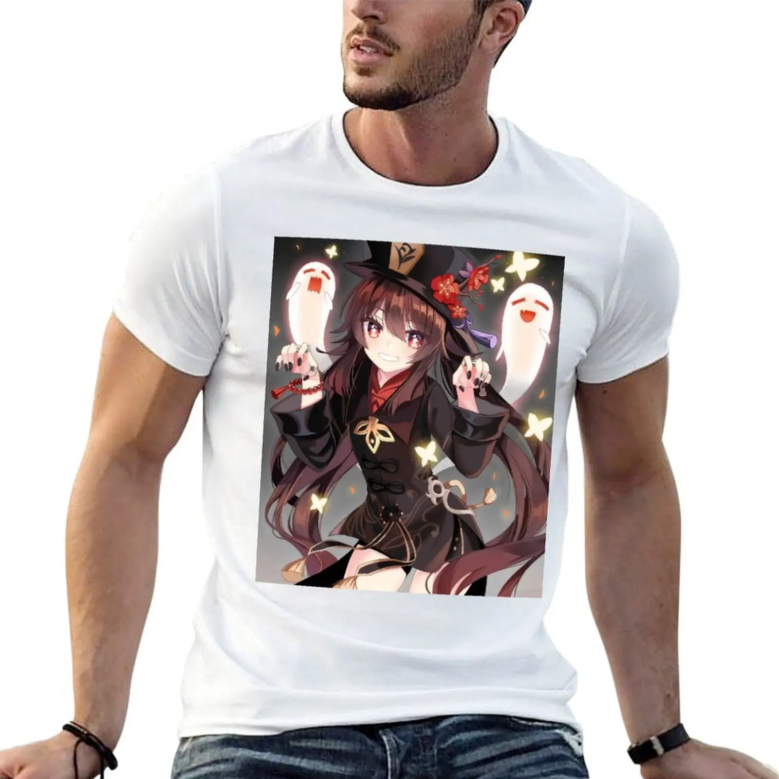 

Hu tao T-Shirt cotton tshirt 100% man t shirt graphic t shirt for man 100 percent cotton T-Shirt