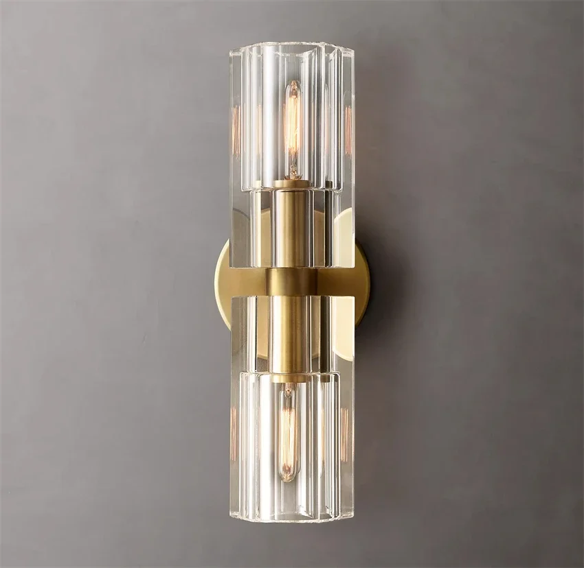 Imagem -04 - Moderno Led Linear Sconce para Parede Interior Clear Crystal Nickel Lâmpada de Parede Preta de Latão Home Decor Corredor Sala