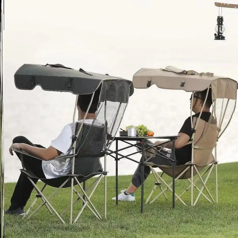 

Fishing folding chair with umbrella Outdoor sunshade chair Sun protection Portable sketching balcony Beach umbrella Special