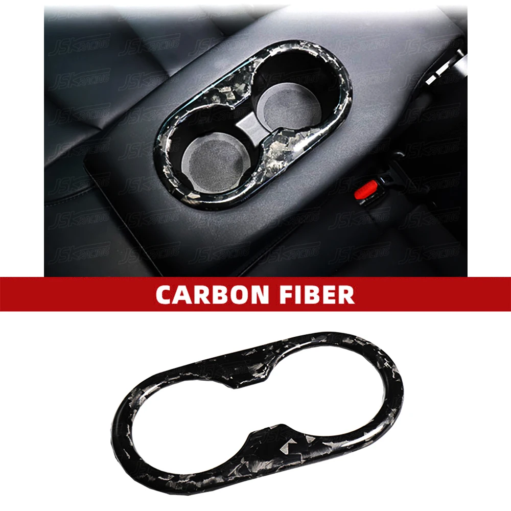 Forged Carbon Fiber Cup Holder Surround For Tesla Model 3 2016-2019