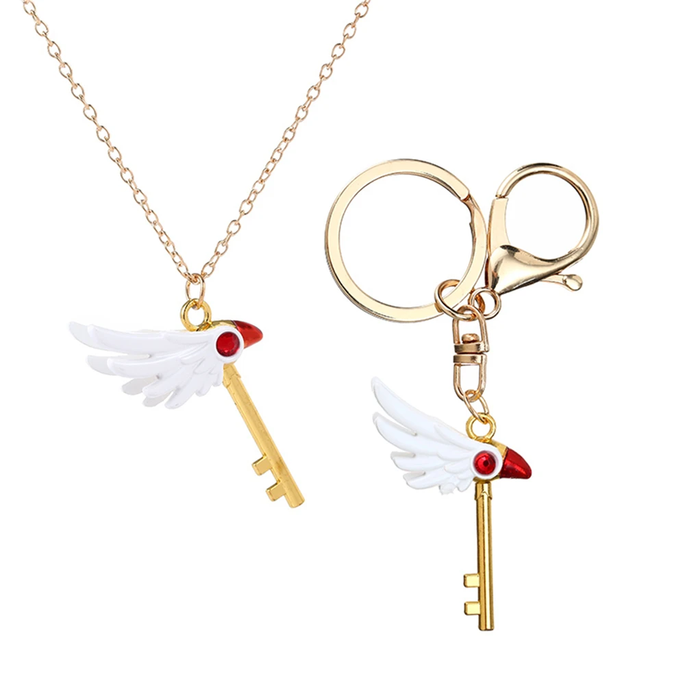 Anime Card Captor Sakura Schlüsselanhänger Vogel Kopf Tür Schnalle Anhänger Halskette für Frauen Männer Kinder Schmuck Zubehör – Detail 2