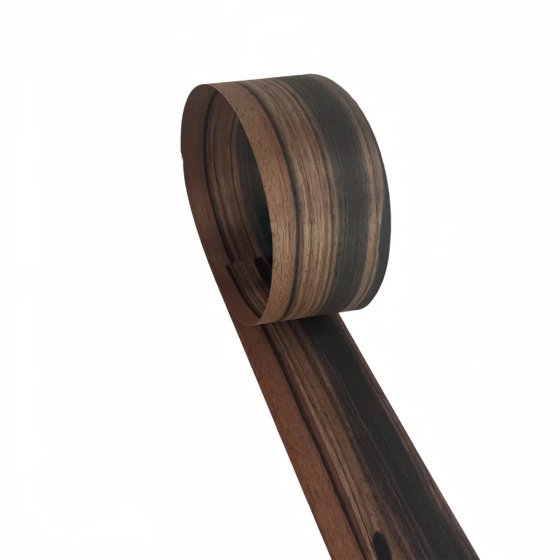 2Pcs Natural Ebony Wood Veneer, 0.5mm Thick Real Wood Veneer, Guitar Top Veneer, Furniture Edge Banding 100x10cm