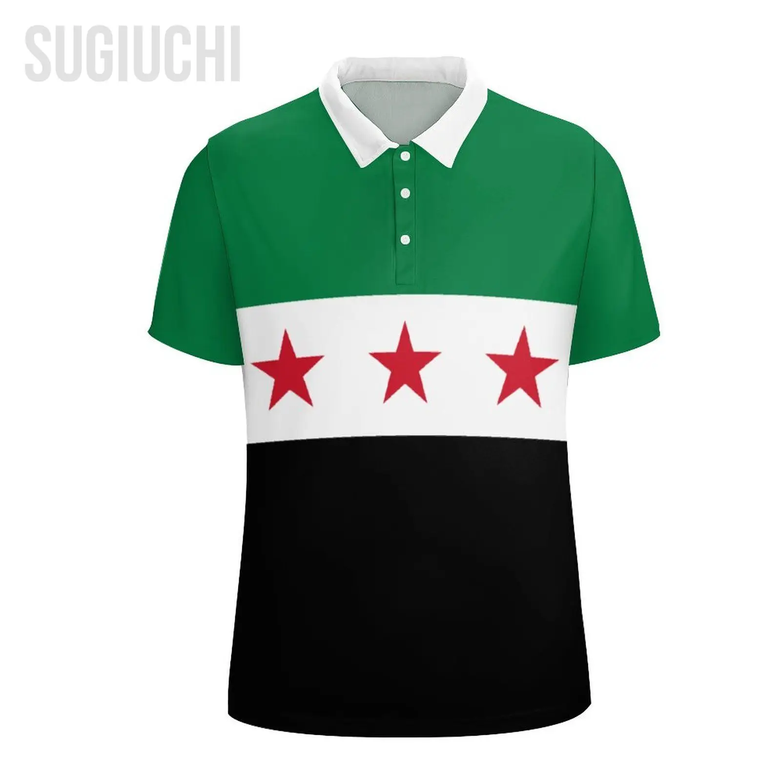 Unisex Polo Shirt Syria Flag 1932-1963 3D Print Man Polo Fashion Clothing Tracksuits Short Sleeves