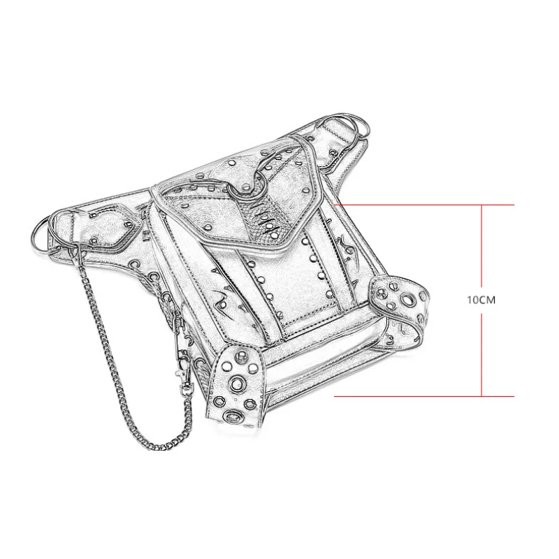 Chikage Steampunk borsa a catena borsa a tracolla da donna per moto borsa a tracolla Multi Back Law marsupio grande borsa a tracolla Capcity