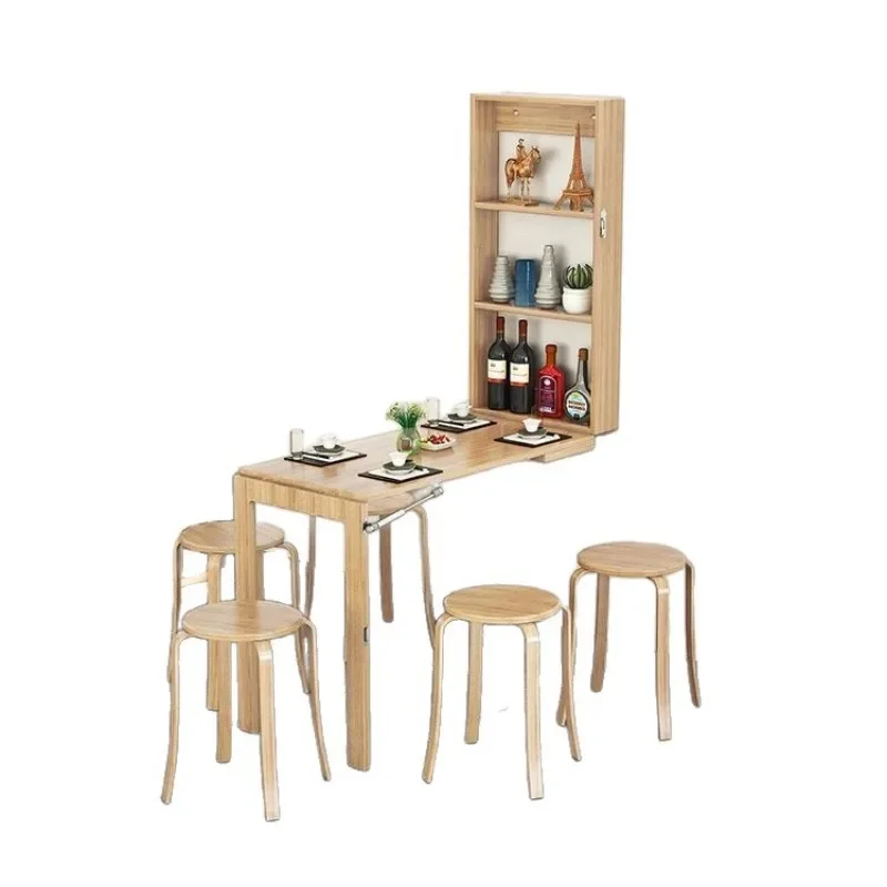 folding table, household small apartment multi-functional wall wall wall wall, wall-mounted type, shelf dining table