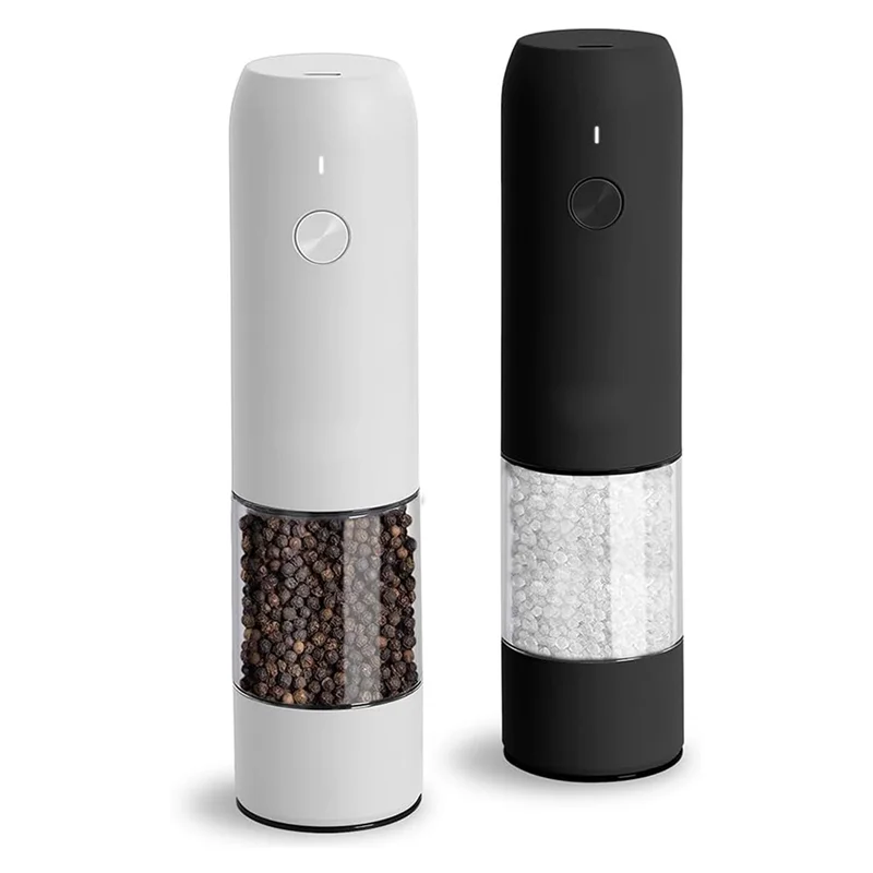 -A89Z عبوتان من مطاحن الملح والفلفل الكهربائية الأوتوماتيكية - مستويات طحن قابلة لإعادة الشحن عبر USB وقابلة للتعديل