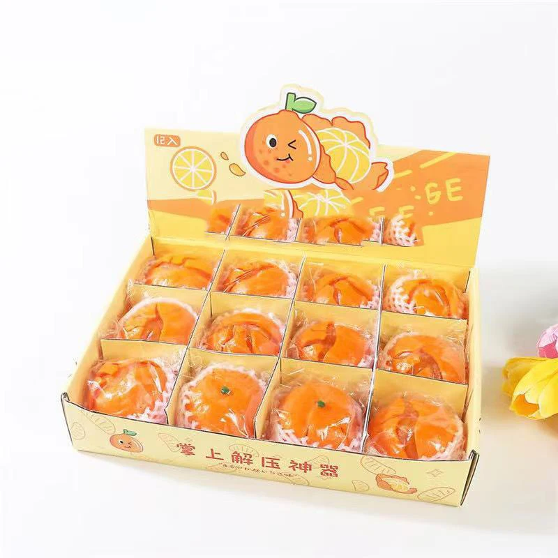 Kawaii Tangerinr Popcorn  Cake Squishy Donut Fruit Squishi Slow Rising Stress Relief Squeeze Toys for Baby Kids Charisma Gift