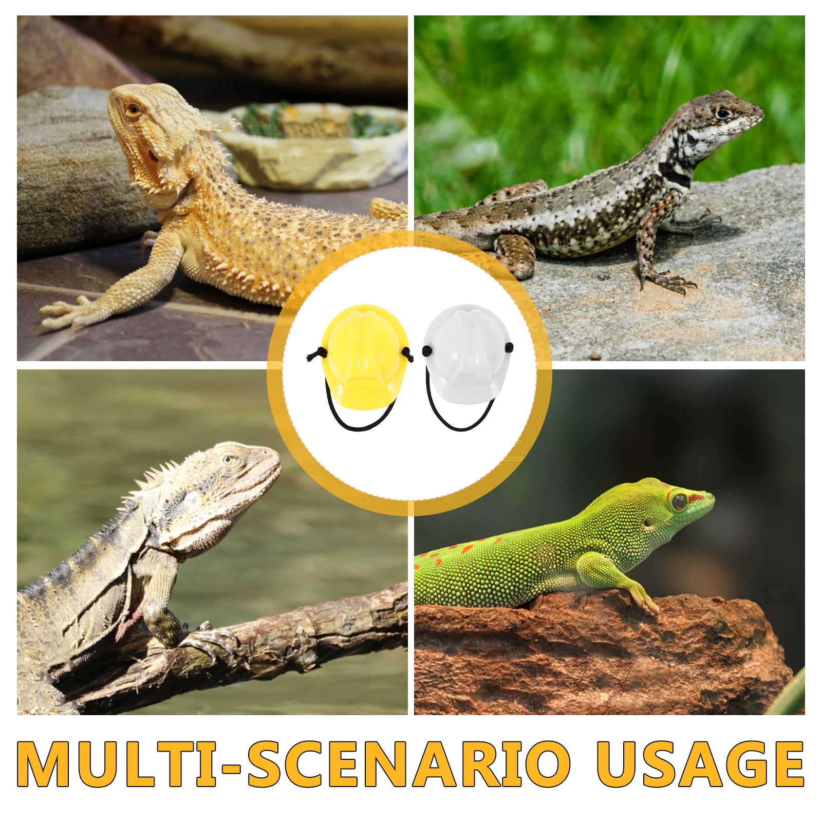 

2Pcs Reptile Mini Stylish Pet Hat Lightweight Plastic Yellow Reptile Mini Hat up Toys Pet Supplies