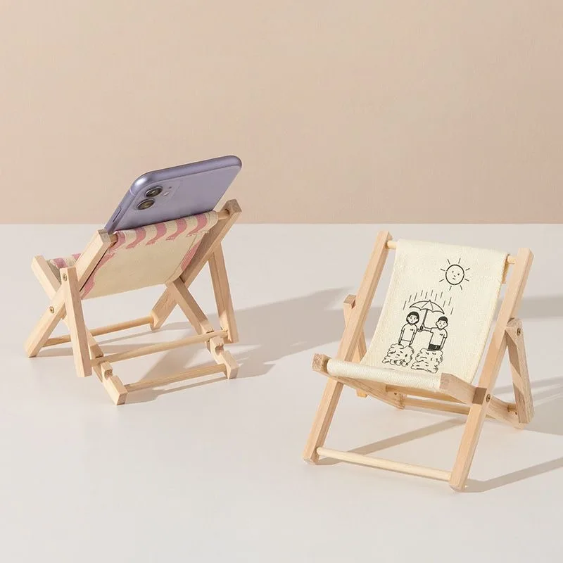 Mini beach chair foldable doll house new micro toy mobile phone holder cute mini chair