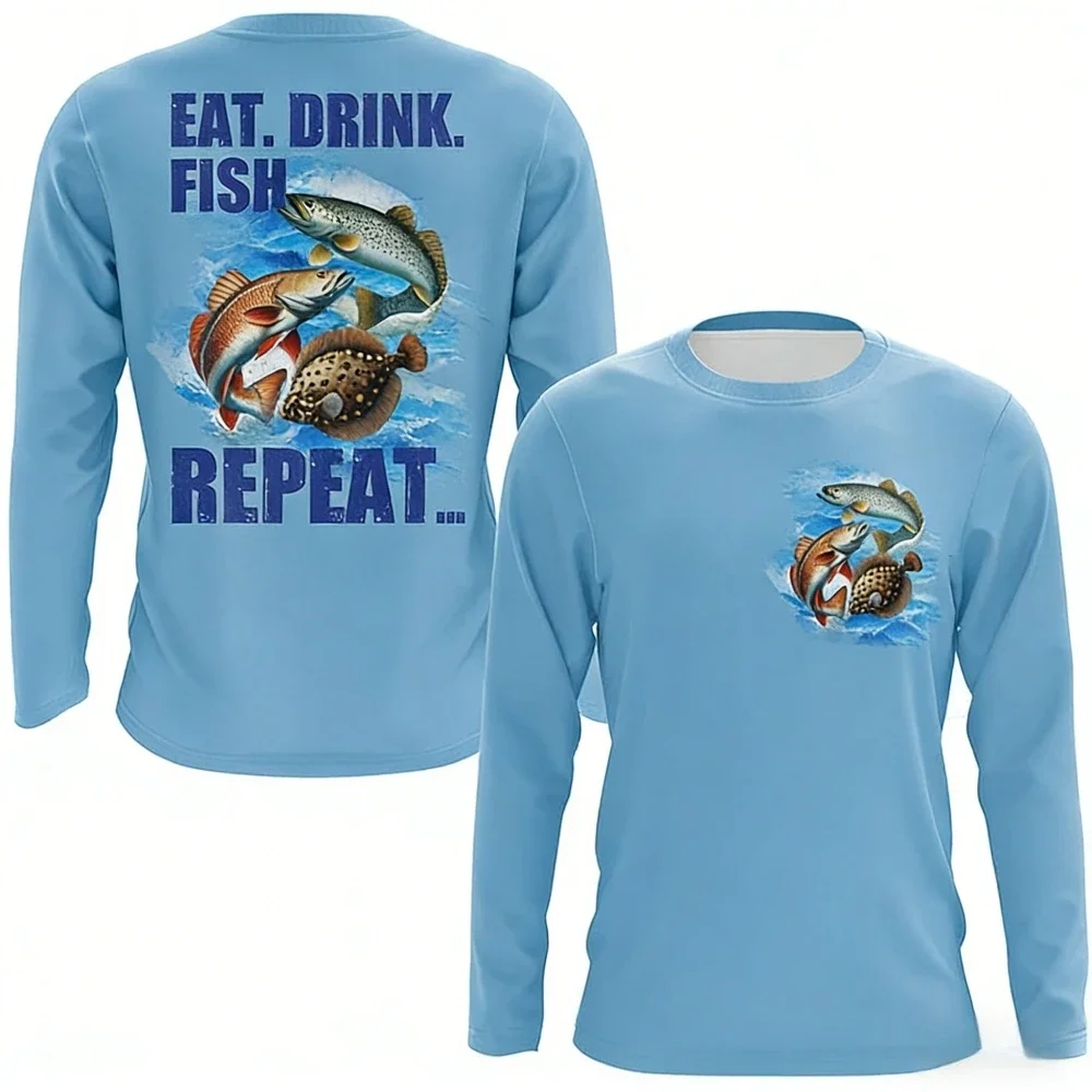 Mens Fishing Shirt Long Sleeve UPF Sun Protection Quick Dry Lightweight Breathable Outdoor Hiking Hunting Camo Rash Guard Jersey view 3