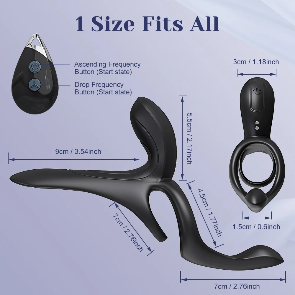 Vibrating Cock Ring for Men Penis Ring Ejaculation Delay Remote Control Clit Perineum Stimulation Adult Sex Toy for Couples