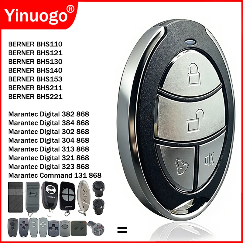 

Marantec 868MHz Digital 302 304 382 384 313 BERNER BHS121 BHS140 BHS211 BHS110 BHS130 BHS153 BHS221 Garage Door Remote Control