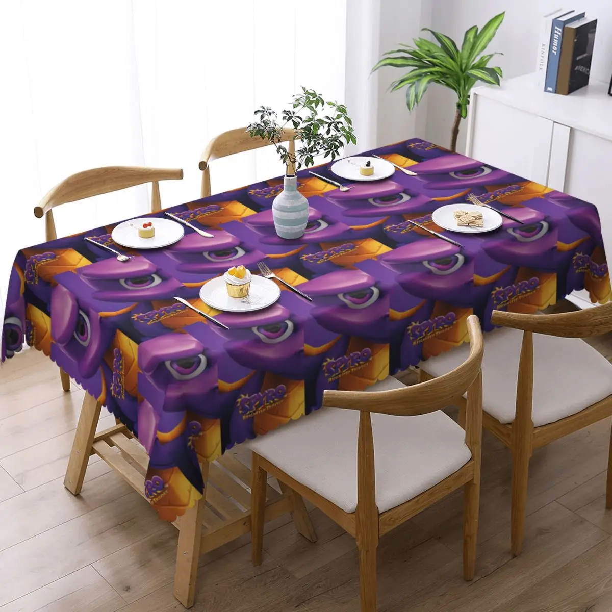 Spyro The Dragon Spyro Tablecloth Restaurant Kitchen Rectangular Tablecloth Festival Party Tablecloth Outdoor Dining Table Cover