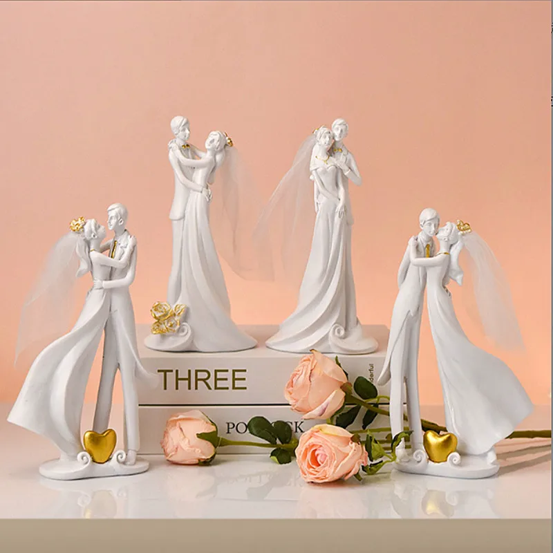 

Mixed Style Bride and Groom Wedding Cake Topper Wedding Gifts for Cake Decorating Engagement Anniversary Party Decoration