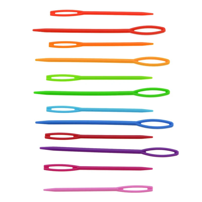 50/100 قطعة إبر سترة 7 سنتيمتر حجم متعدد الألوان البلاستيك كبير العين الكروشيه خياطة إبرة للحرف الملابس الأحذية غرزة إبرة ZYF #2