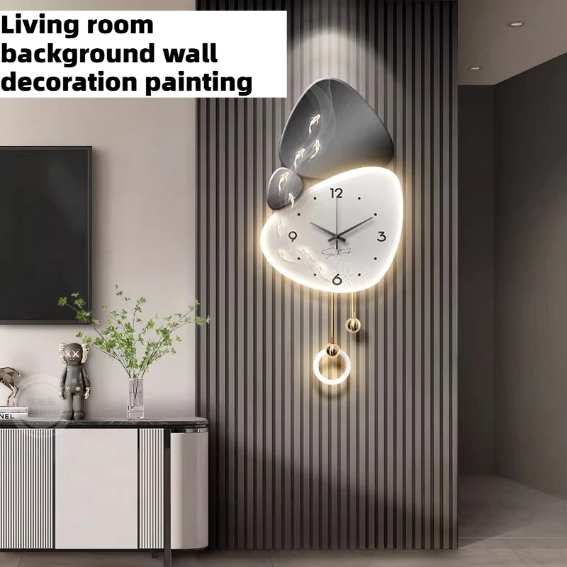 Living Room Pointer Wall Clock Background Wall Decoration Painting Small Clock Wall Silent Kitchen Bedroom Decoration