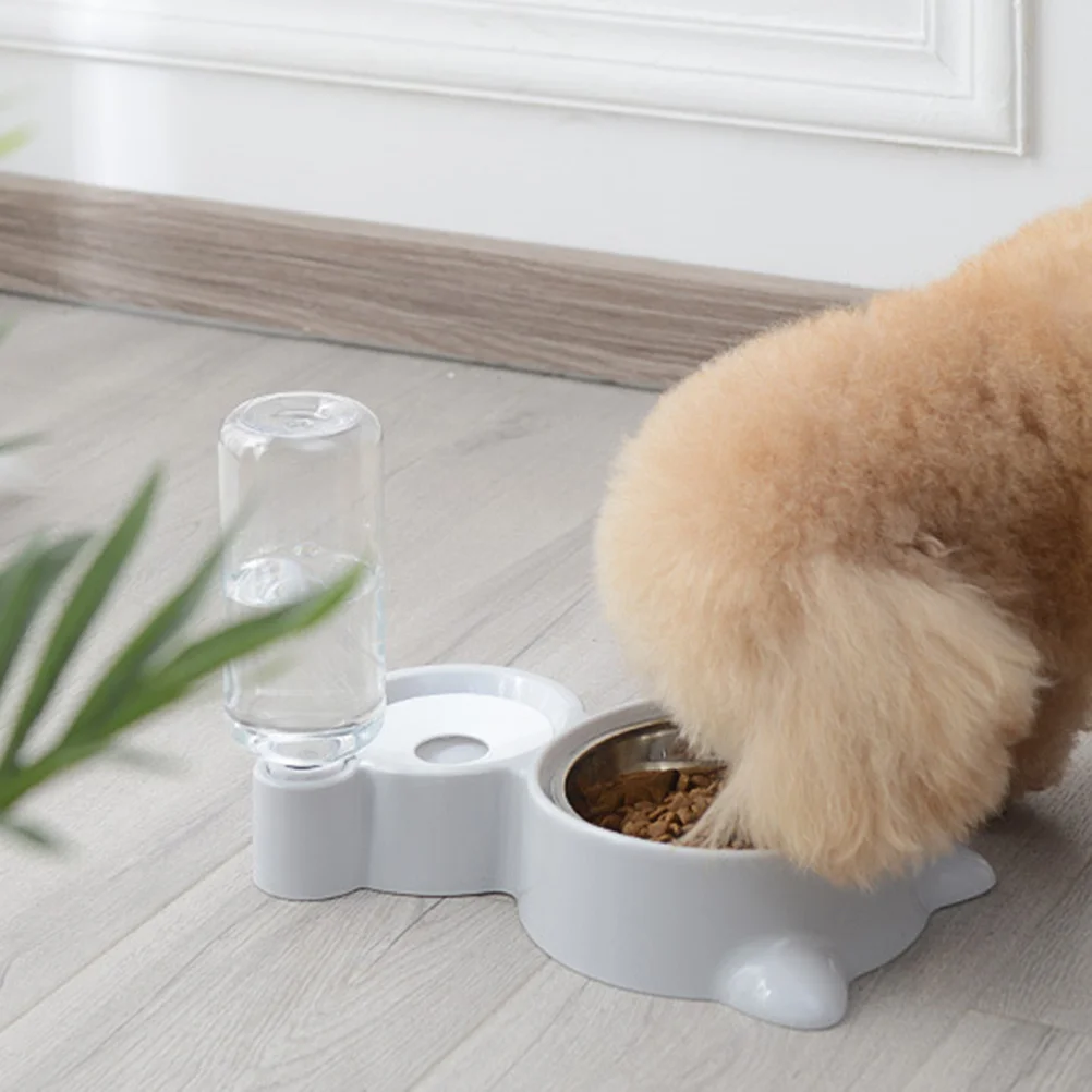 

Pet Dual Feeding Bowl Dog Food Water Dispenser Safe Eco Friendly Smooth Surface Home Decor Pet Feeder