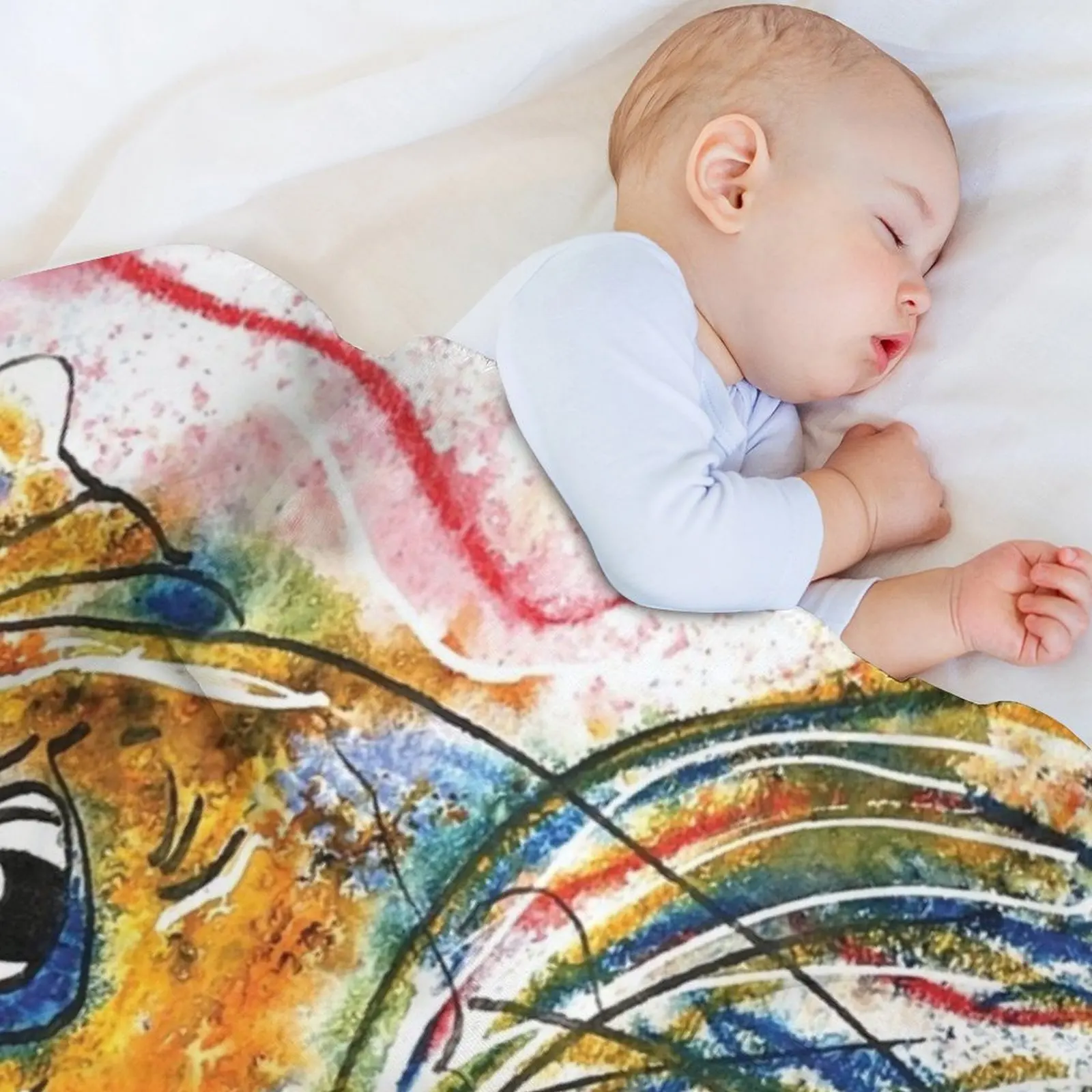 Kooky Kreatures 'Dax: The Blue Dog' Caricature Print — Art by Paquita Throw Blanket Cute Plaid Weighted Blankets 3