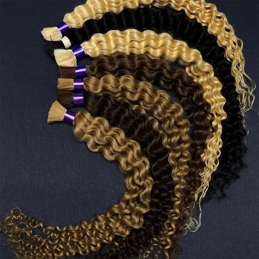 

Глубокие волны в стиле бохо, косички, объемные волосы 50 г/100 г, 100% настоящие натуральные человеческие волосы, плетение волос, без утка, вьющиеся плетеные волосы