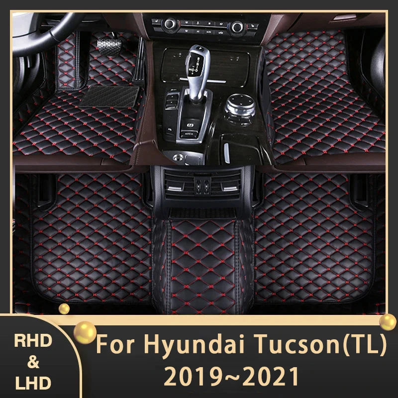 

Car Floor Mats For Hyundai Tucson TL 2019 2020 2021 Custom Auto Foot Pads Leather Carpet Interior Accessories