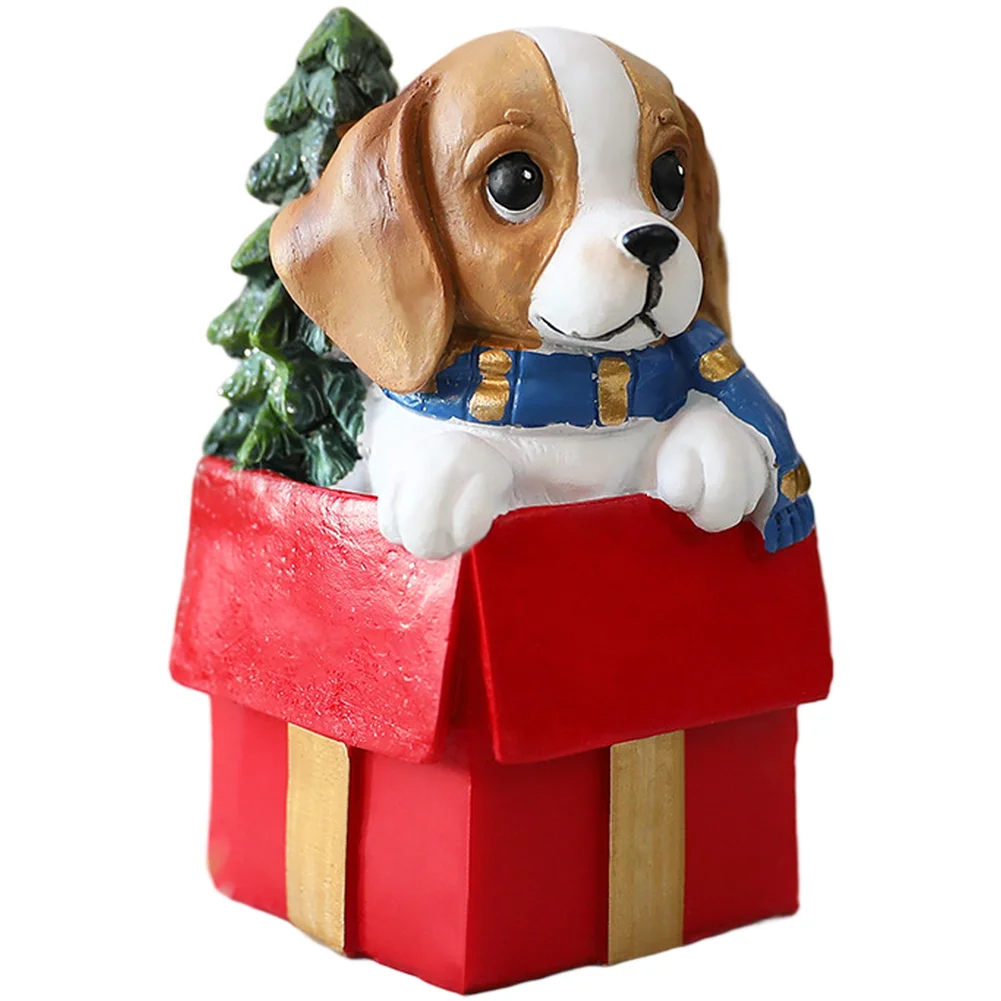 

Resin Dog Ornament Set for Holiday Decoration Featuring Cartoon Style Figurine for Seasonal Shelf or Window Display