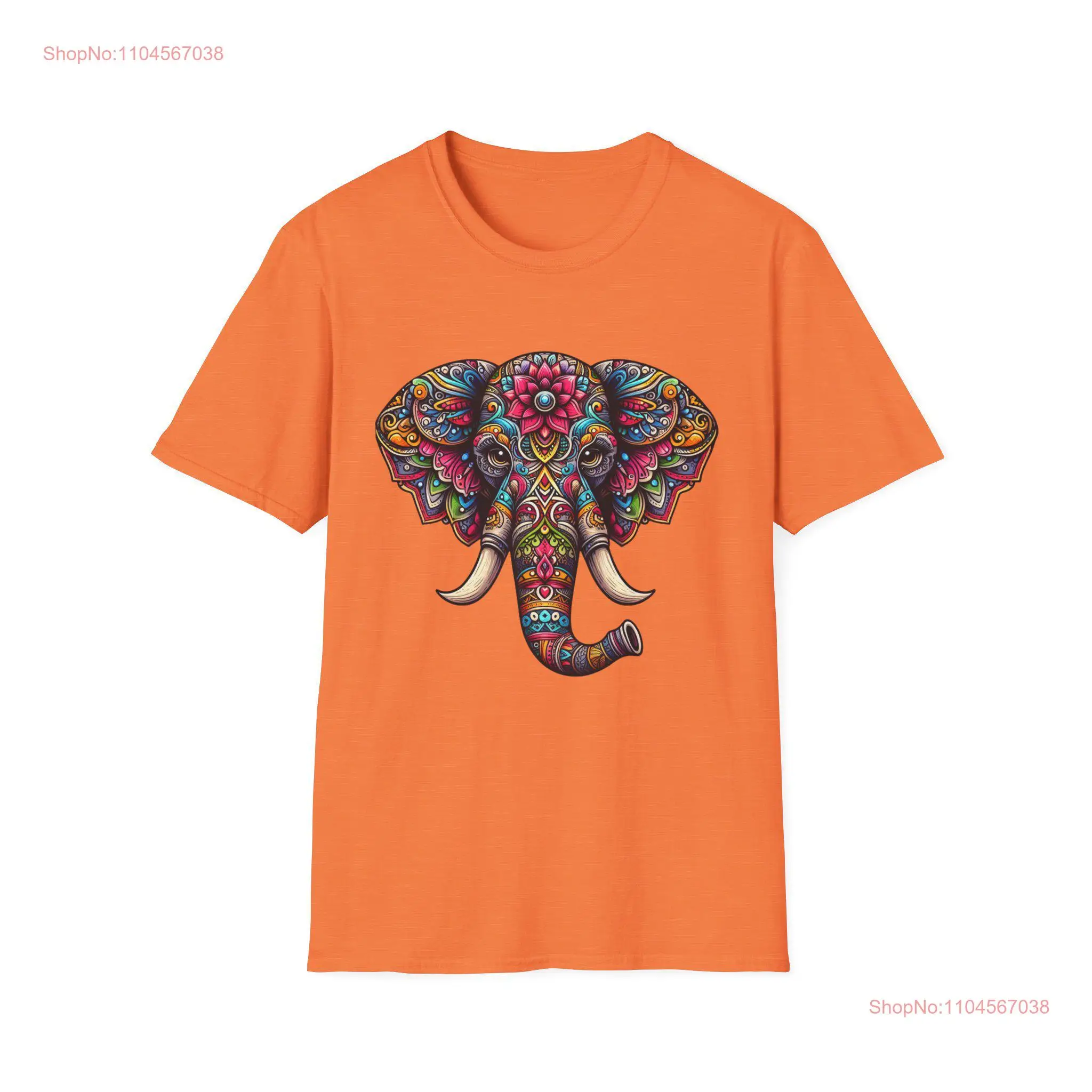 

Softstyle T Shirt Elephant Tattoo Face MonkeyMadeDesigns long or short sleeves