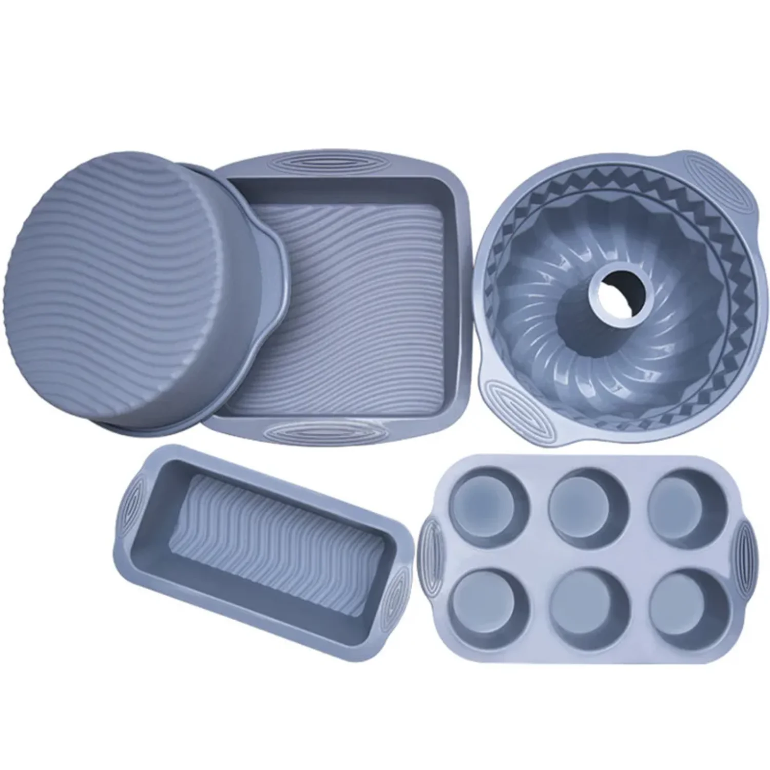 Silicone Baking Molds Fluted Round Cake Pan Non-Stick Bundt Forms Jello Buntcake Gelatin Loaf Bread Mould