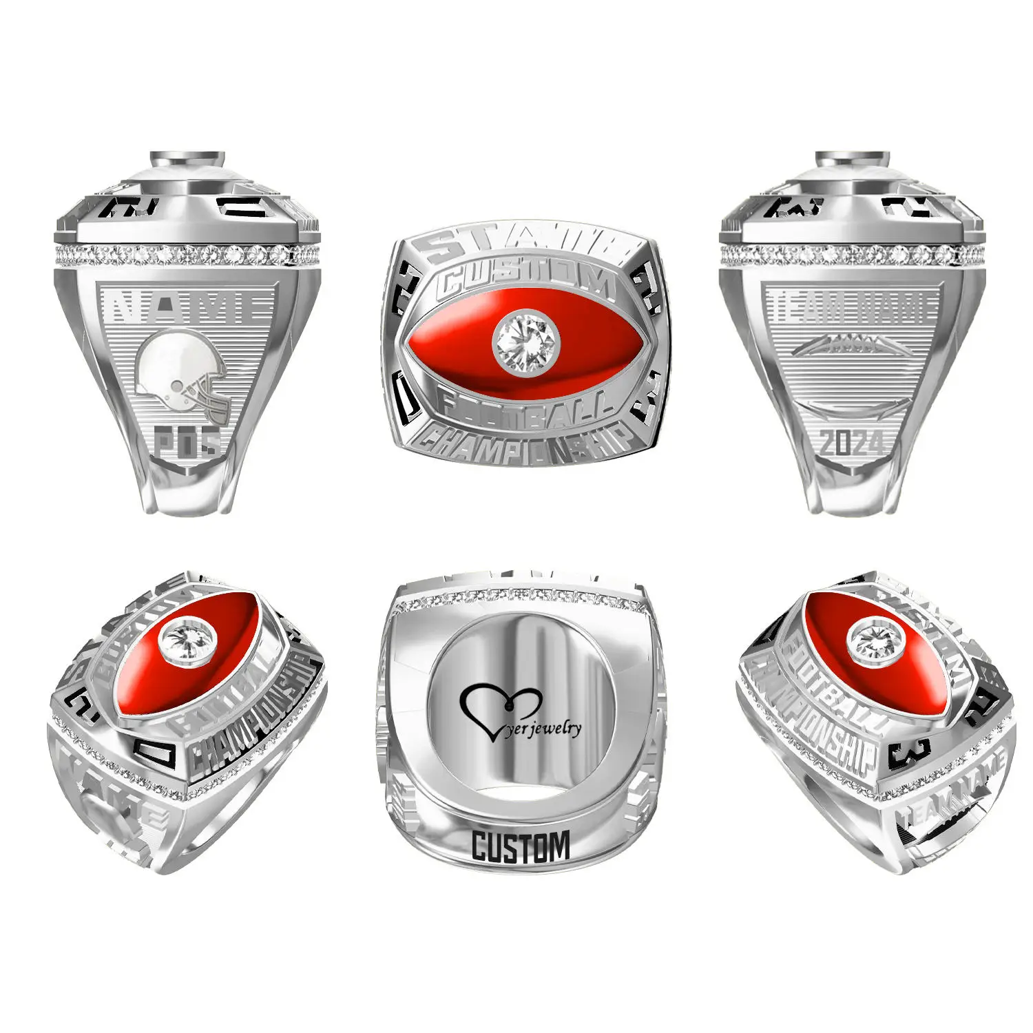 

Customized graduation commemorative ring， Customized championship ring for sports events ， Personalized design Fast shipping