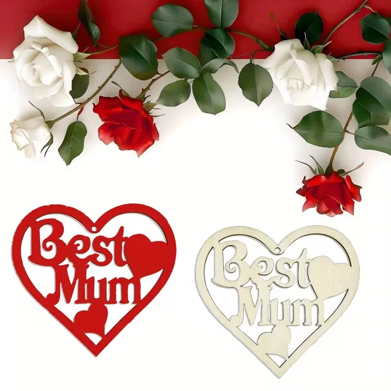 

20 шт. ломтики сердца из кружева, деревянные изделия ручной работы на День матери, чтобы подарить маму, изделия ручной работы ко Дню матери, деревянные буквы