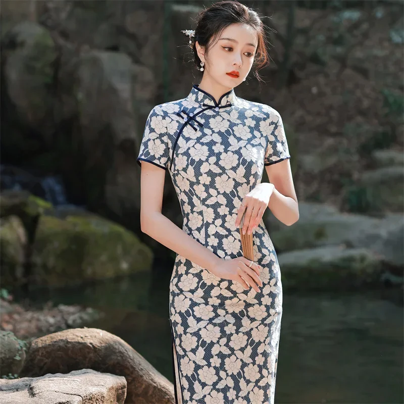 Yourqipao Summer Improved Cheongsam Youth Style Temperament High-end Retro Girls Chinese Wedding Qipao Dress for Women Party