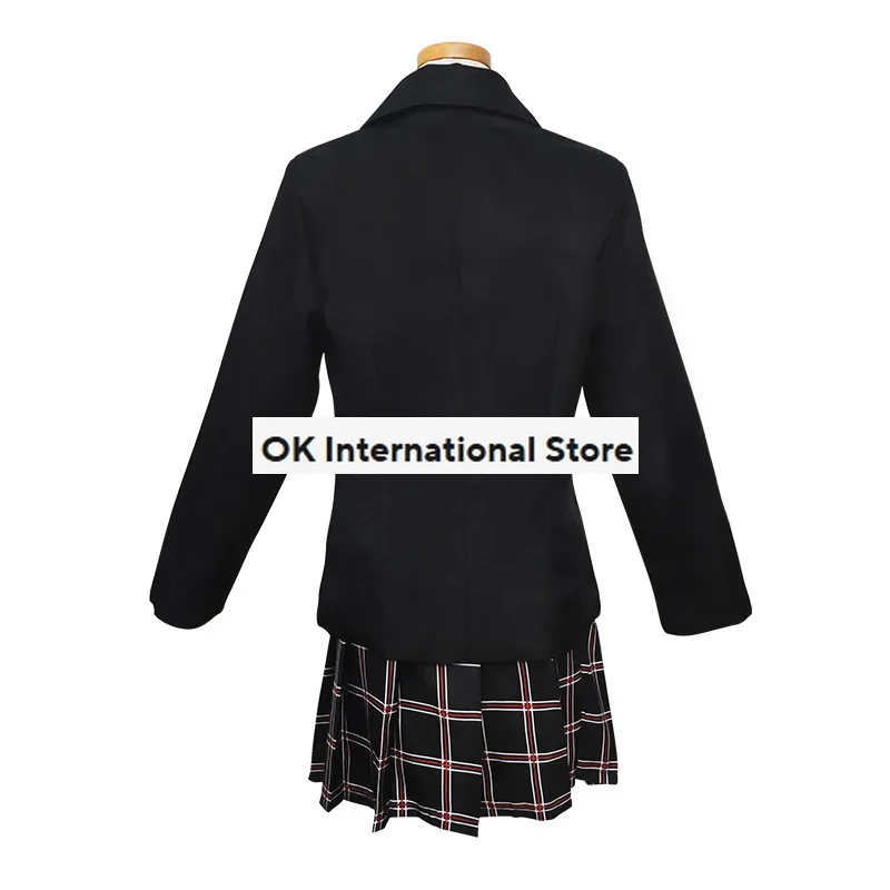 Anime Persona 5 Kasumi Yoshizawa Cosplay Costume pour femme, perruques noires, robe d'uniforme scolaire, cheveux rouges, Halloween, carnaval imbibé