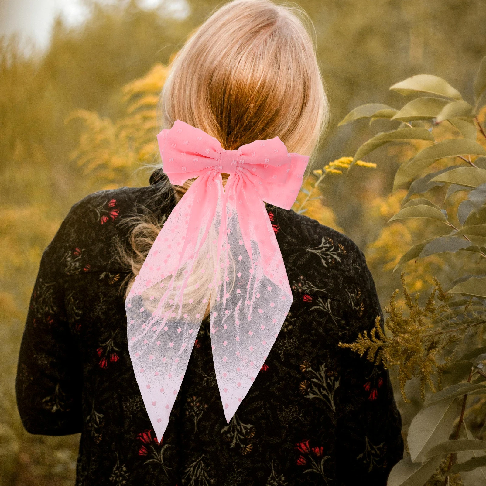 

3pcs Bow for Women Large Bows Bridal Pink Barrettes Long Clips Lightweight Hair Accessories Vintage Hairpins Teen Girls Fashion