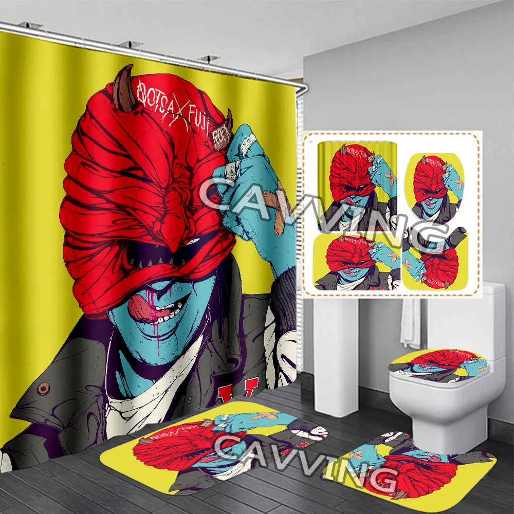 Queens of The Stone Age 3D Shower Curtains Waterproof Bathroom Curtain Anti-slip Bath Mat Set Toilet Rugs Carpet  Home Decor  1