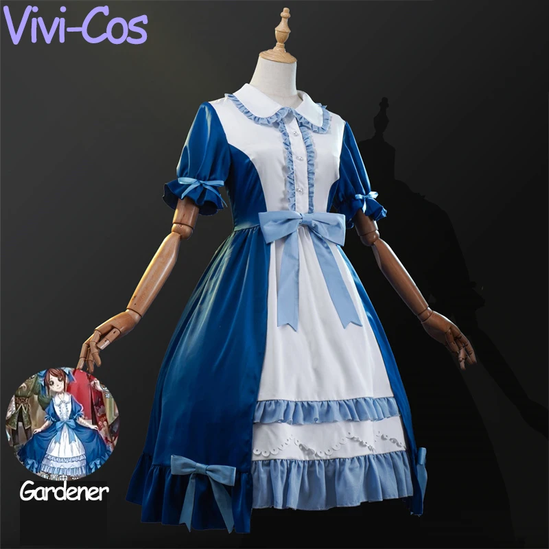 Vivi-Cos Game Identity V Emma Woods Gardener Cute Dress Cosplay Halloween Women's Costume Role Play Party New S-XXL