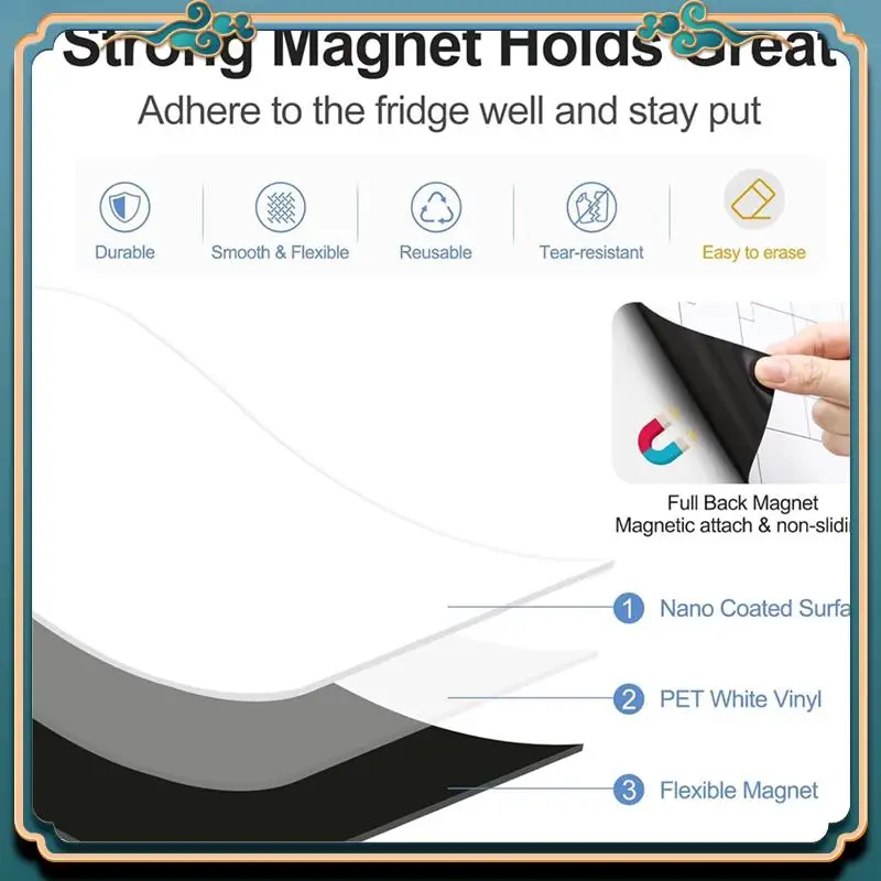 (New)-4 PCS Fridge, Wall Magnet Small Whiteboard Stain Resistant Technology, 12 X 8 Inches